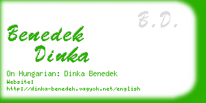 benedek dinka business card